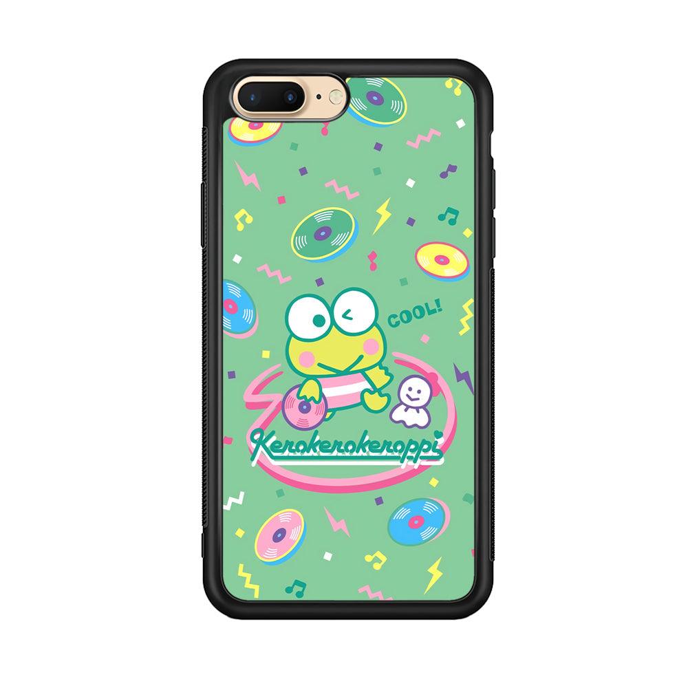 Keroppi Cool DJ iPhone 8 Plus Case-Rubber Black (2D Case)-Oxvistore