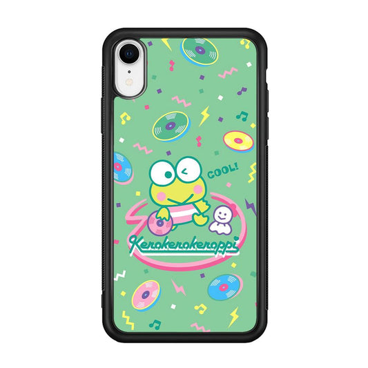 Keroppi Cool DJ iPhone XR Case-Rubber Black (2D Case)-Oxvistore