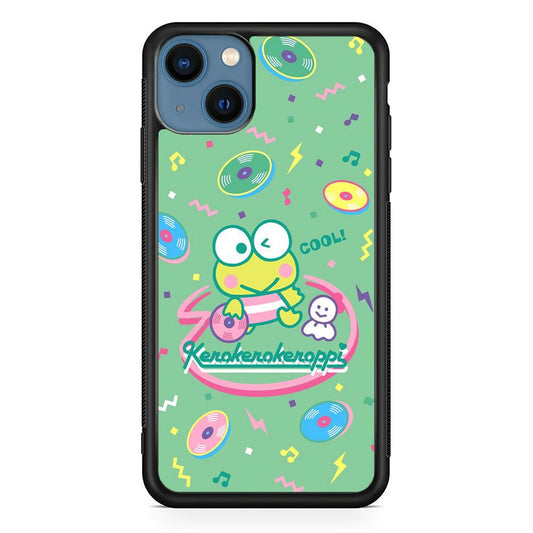Keroppi Cool DJ iPhone 14 Case-Rubber Black (2D Case)-Oxvistore