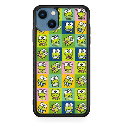 Keroppi Expression on Square Frame iPhone 15 Plus Case-Oxvistore