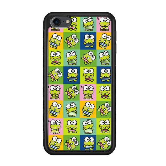 Keroppi Expression on Square Frame iPod Touch 6 Case-Rubber Black (2D Case)-Oxvistore