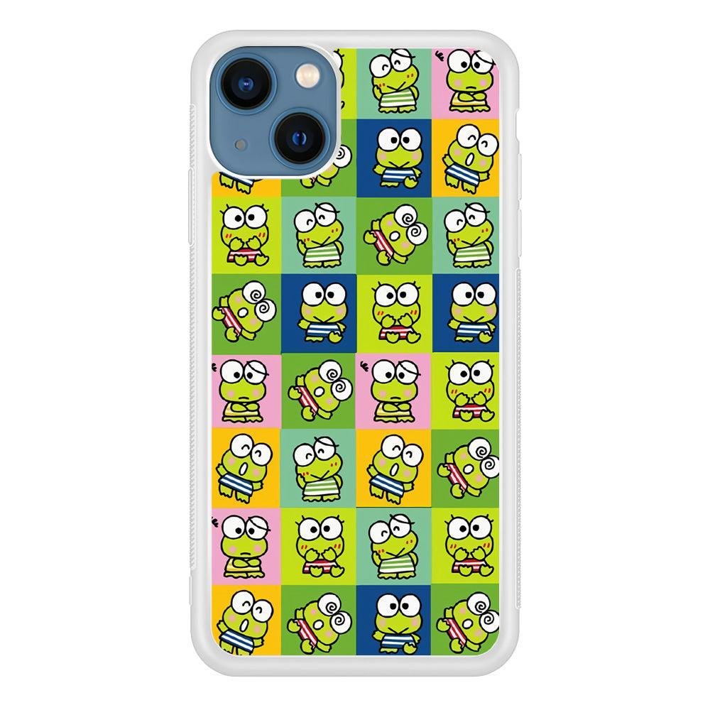 Keroppi Expression on Square Frame iPhone 13 Case-Oxvistore