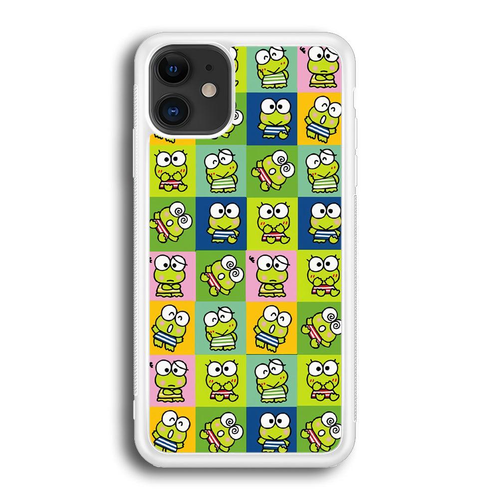 Keroppi Expression on Square Frame iPhone 12 Case-Oxvistore