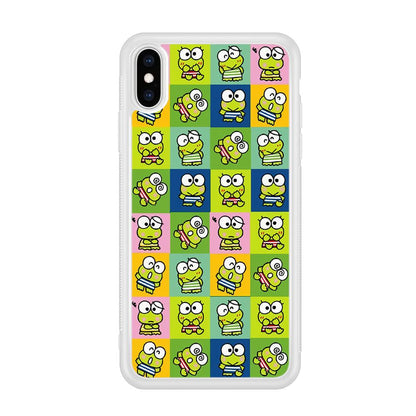 Keroppi Expression on Square Frame iPhone X Case-Oxvistore