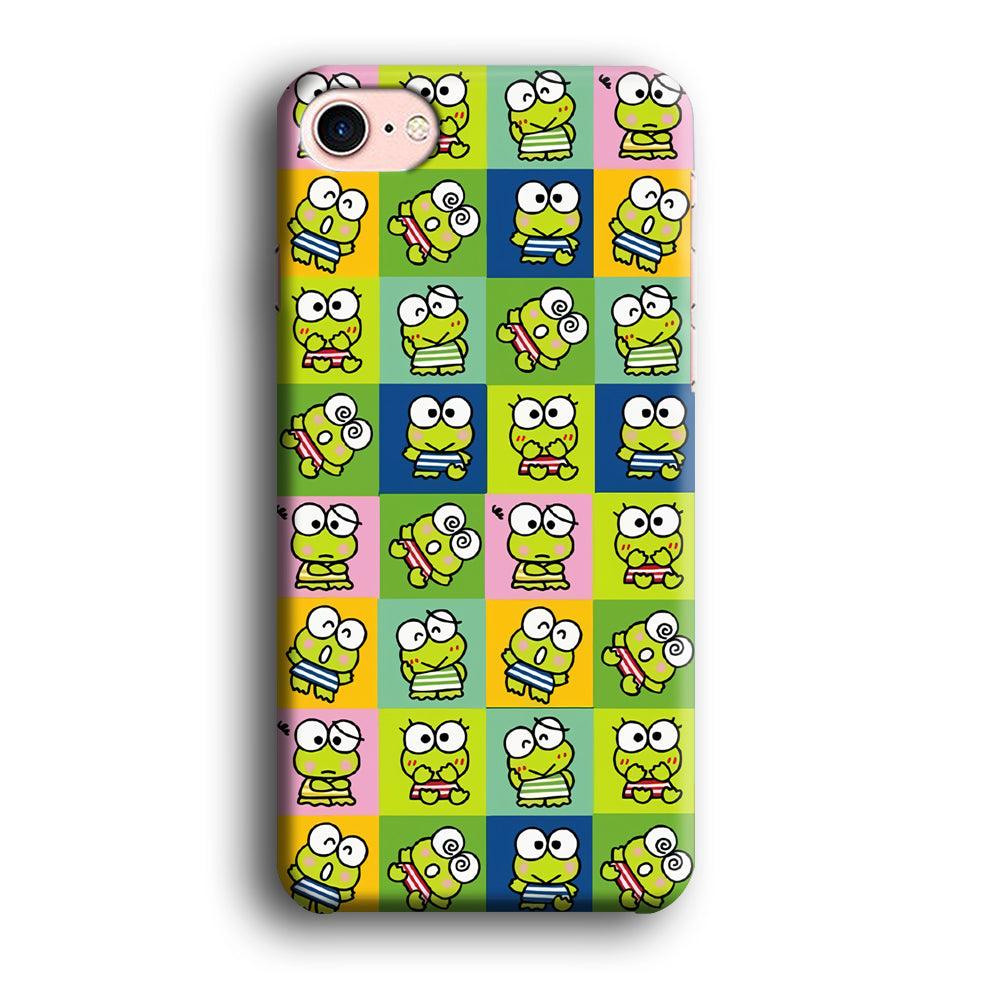 Keroppi Expression on Square Frame iPhone 8 Case-Oxvistore