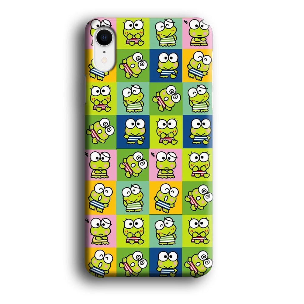 Keroppi Expression on Square Frame iPhone XR Case-Oxvistore