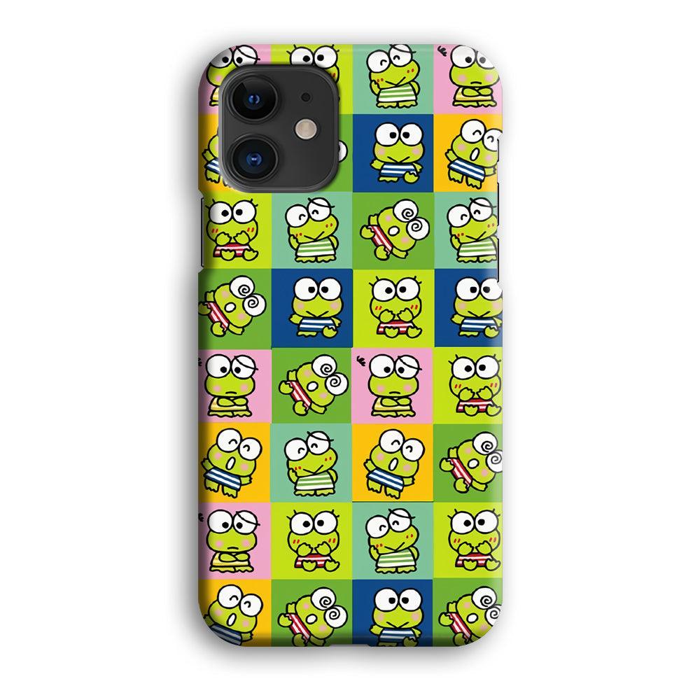 Keroppi Expression on Square Frame iPhone 12 Case-Oxvistore