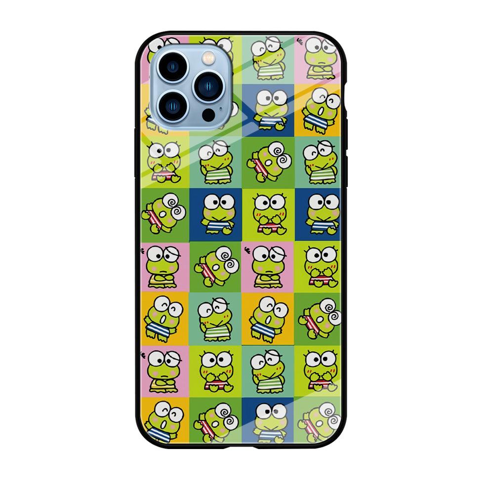 Keroppi Expression on Square Frame iPhone 12 Pro Max Case-Oxvistore