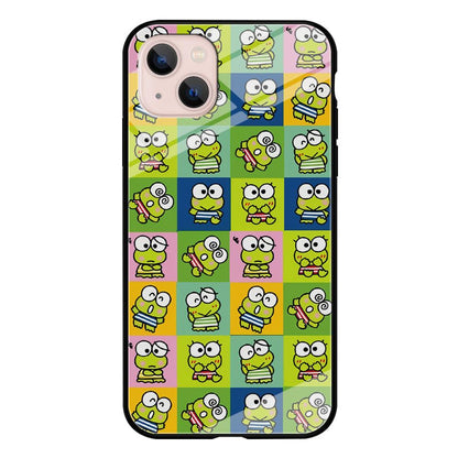 Keroppi Expression on Square Frame iPhone 13 Case-Oxvistore