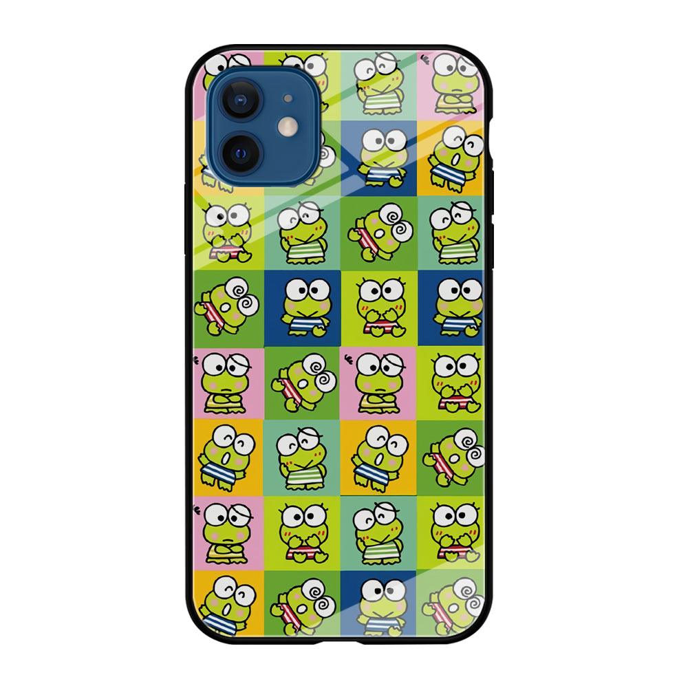 Keroppi Expression on Square Frame iPhone 12 Case-Oxvistore