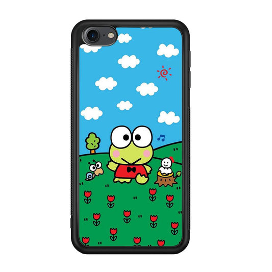 Keroppi Farmer Flower iPod Touch 6 Case-Rubber Black (2D Case)-Oxvistore