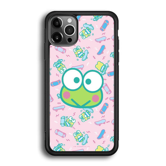 Keroppi Skate Wallpaper iPhone 12 Pro Case-Rubber White (2D Case)-Oxvistore