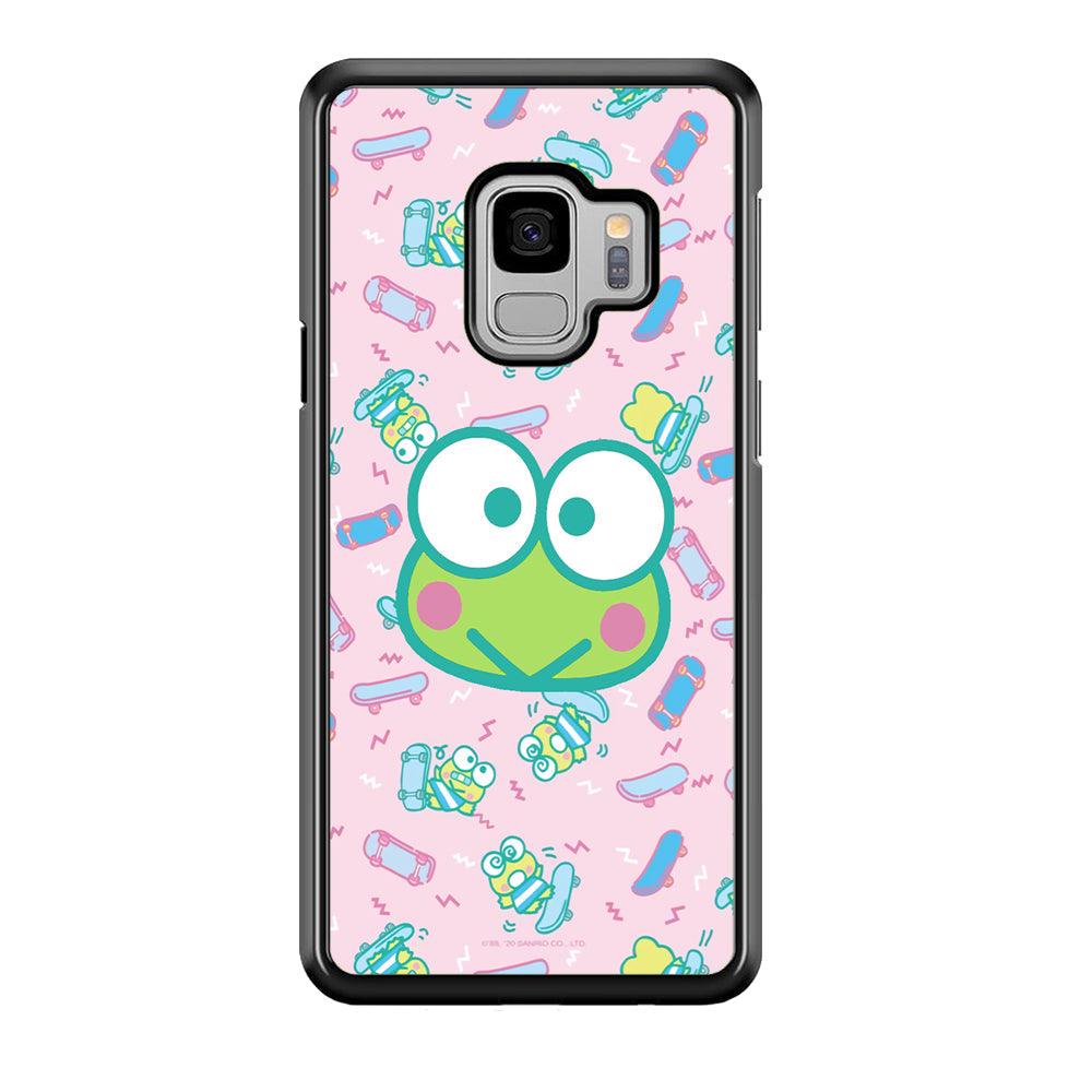 Keroppi Skate Wallpaper Samsung Galaxy S9 Case-Rubber Black (2D Case)-Oxvistore