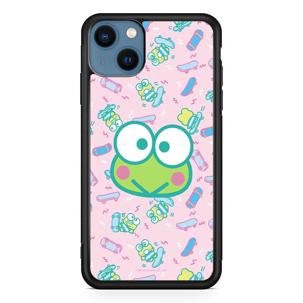 Keroppi Skate Wallpaper iPhone 14 Case-Rubber White (2D Case)-Oxvistore