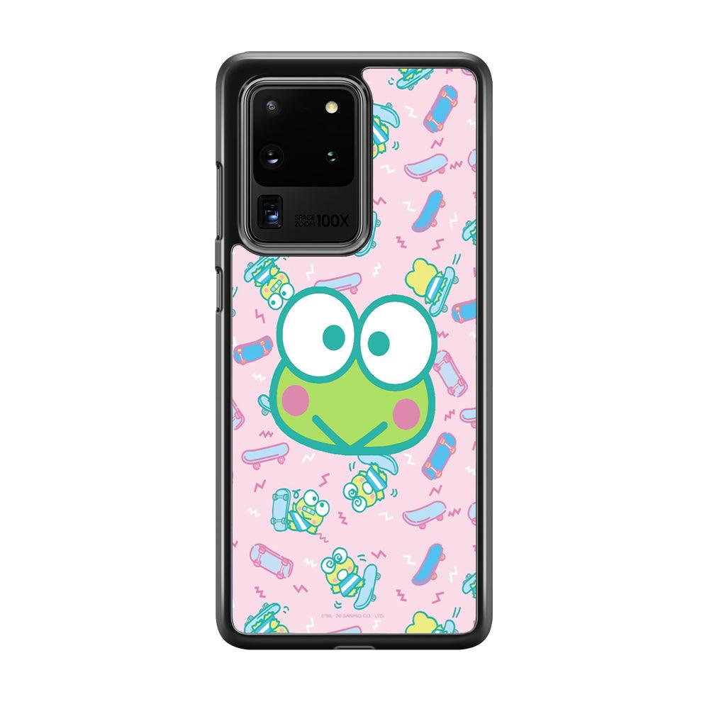 Keroppi Skate Wallpaper Samsung Galaxy S20 Ultra Case-Rubber White (2D Case)-Oxvistore
