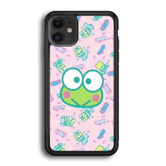 Keroppi Skate Wallpaper iPhone 11 Case-Rubber White (2D Case)-Oxvistore