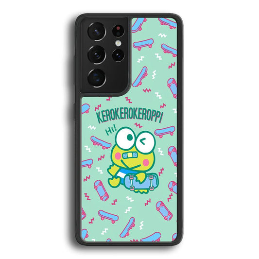 Keroppi Skater Mode Samsung Galaxy S24 Ultra Case-Rubber Black (2D Case)-Oxvistore