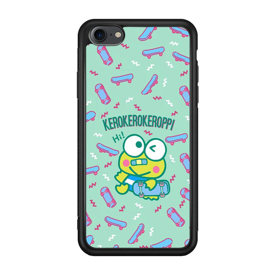 Keroppi Skater Mode iPhone 7 Case-Rubber Black (2D Case)-Oxvistore