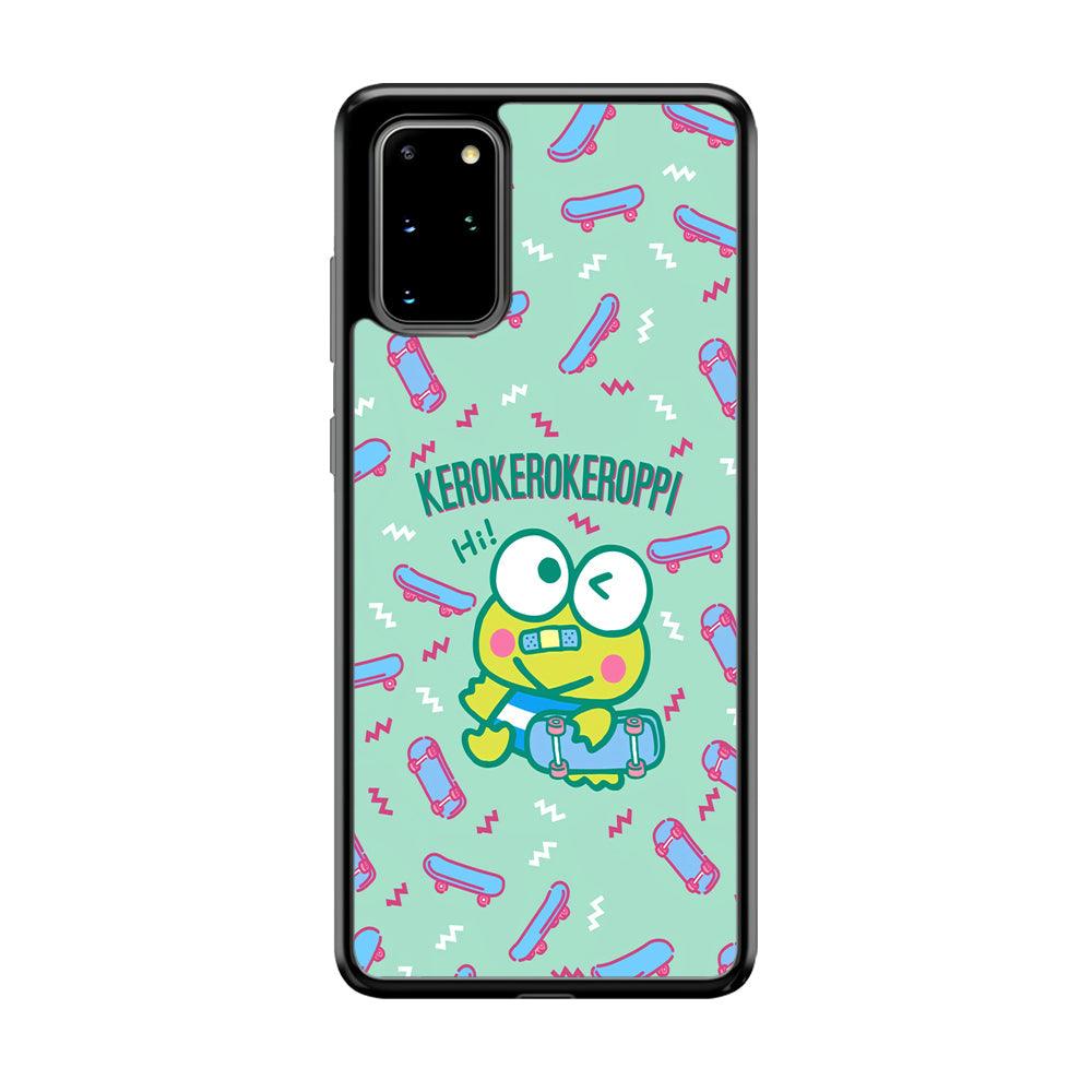 Keroppi Skater Mode Samsung Galaxy S20 Plus Case-Rubber Black (2D Case)-Oxvistore
