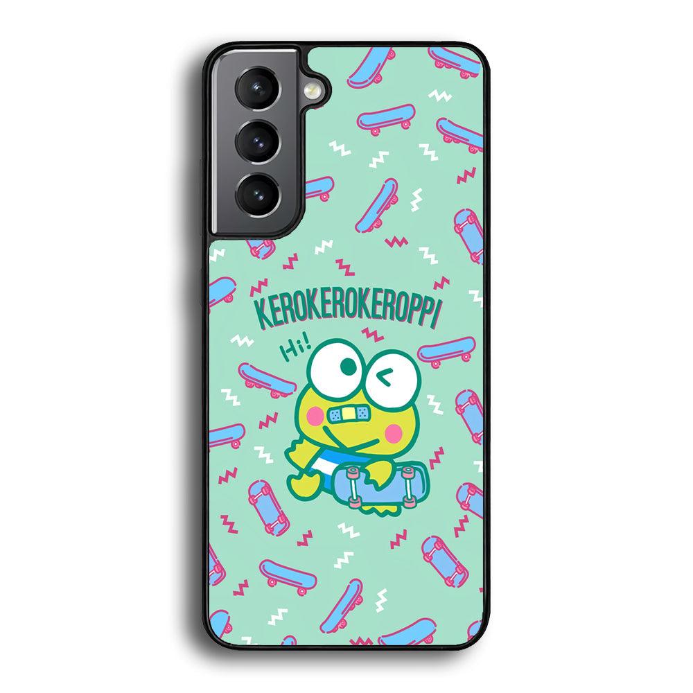 Keroppi Skater Mode Samsung Galaxy S23 Case-Rubber Black (2D Case)-Oxvistore