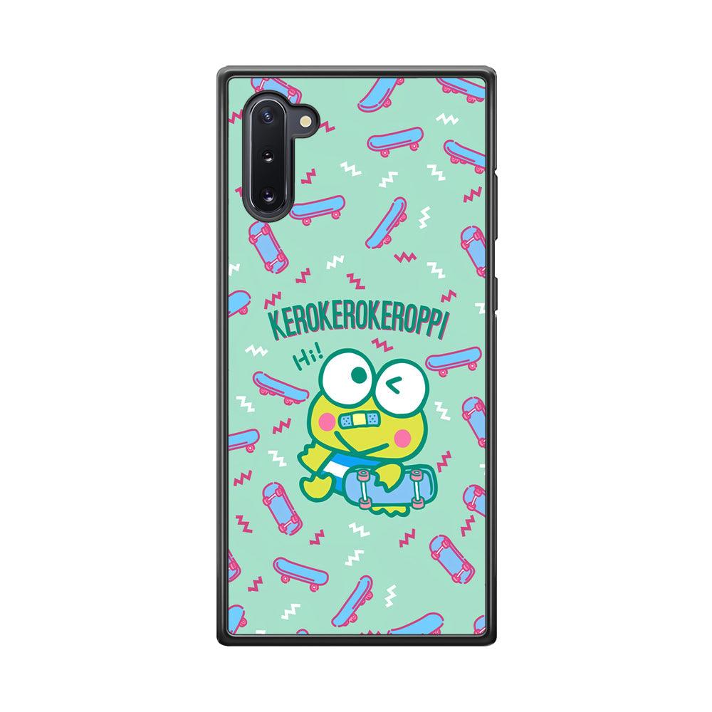 Keroppi Skater Mode Samsung Galaxy Note 10 Case-Rubber Black (2D Case)-Oxvistore