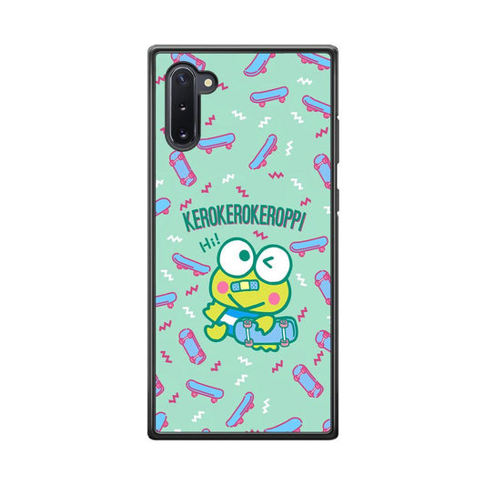 Keroppi Skater Mode Samsung Galaxy Note 10 Case-Rubber Black (2D Case)-Oxvistore