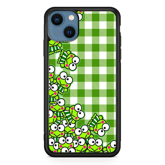 Keroppi Stickers Drop iPhone 14 Case-Rubber Black (2D Case)-Oxvistore