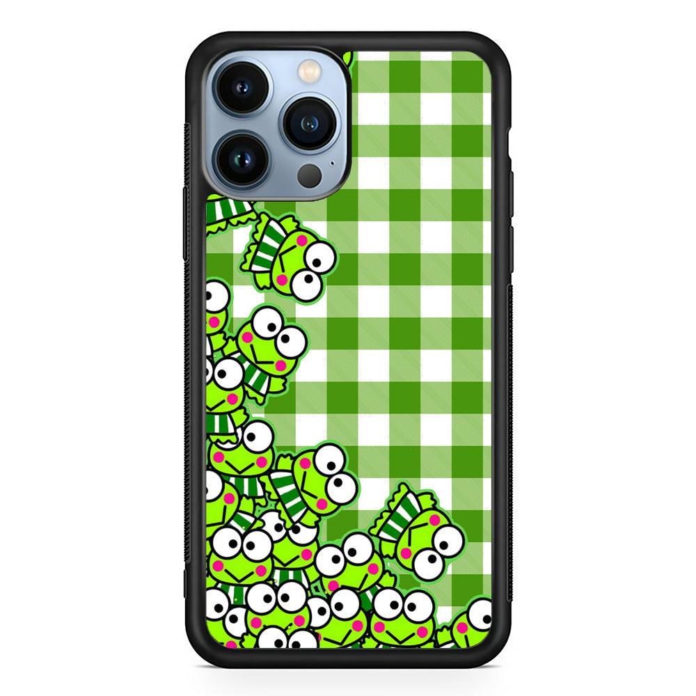 Keroppi Stickers Drop iPhone 14 Pro Case-Rubber Black (2D Case)-Oxvistore