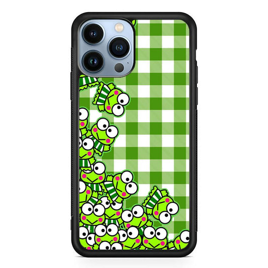 Keroppi Stickers Drop iPhone 14 Pro Case-Rubber Black (2D Case)-Oxvistore