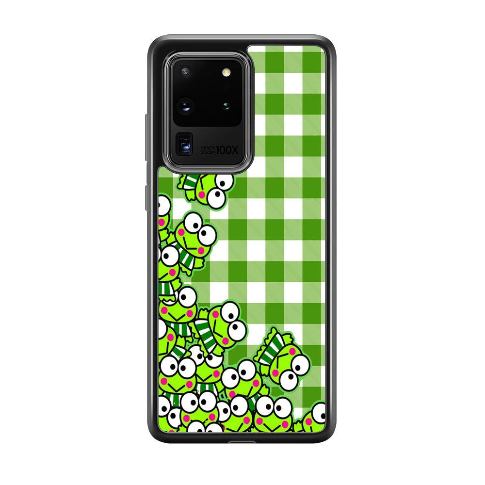 Keroppi Stickers Drop Samsung Galaxy S20 Ultra Case-Rubber Black (2D Case)-Oxvistore