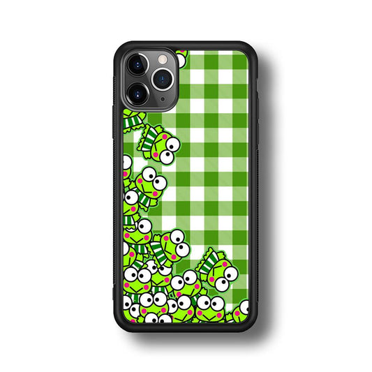 Keroppi Stickers Drop iPhone 11 Pro Max Case-Rubber Black (2D Case)-Oxvistore