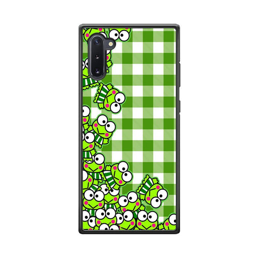 Keroppi Stickers Drop Samsung Galaxy Note 10 Case-Rubber Black (2D Case)-Oxvistore