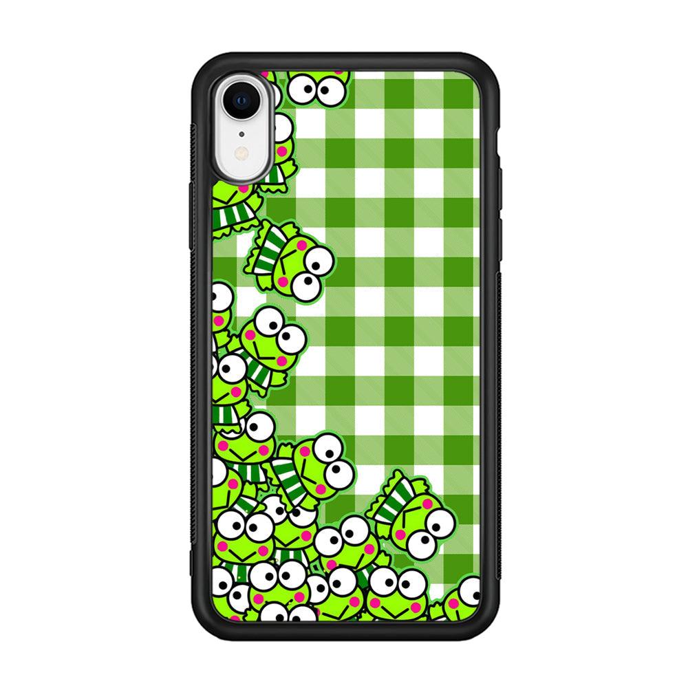 Keroppi Stickers Drop iPhone XR Case-Rubber Black (2D Case)-Oxvistore