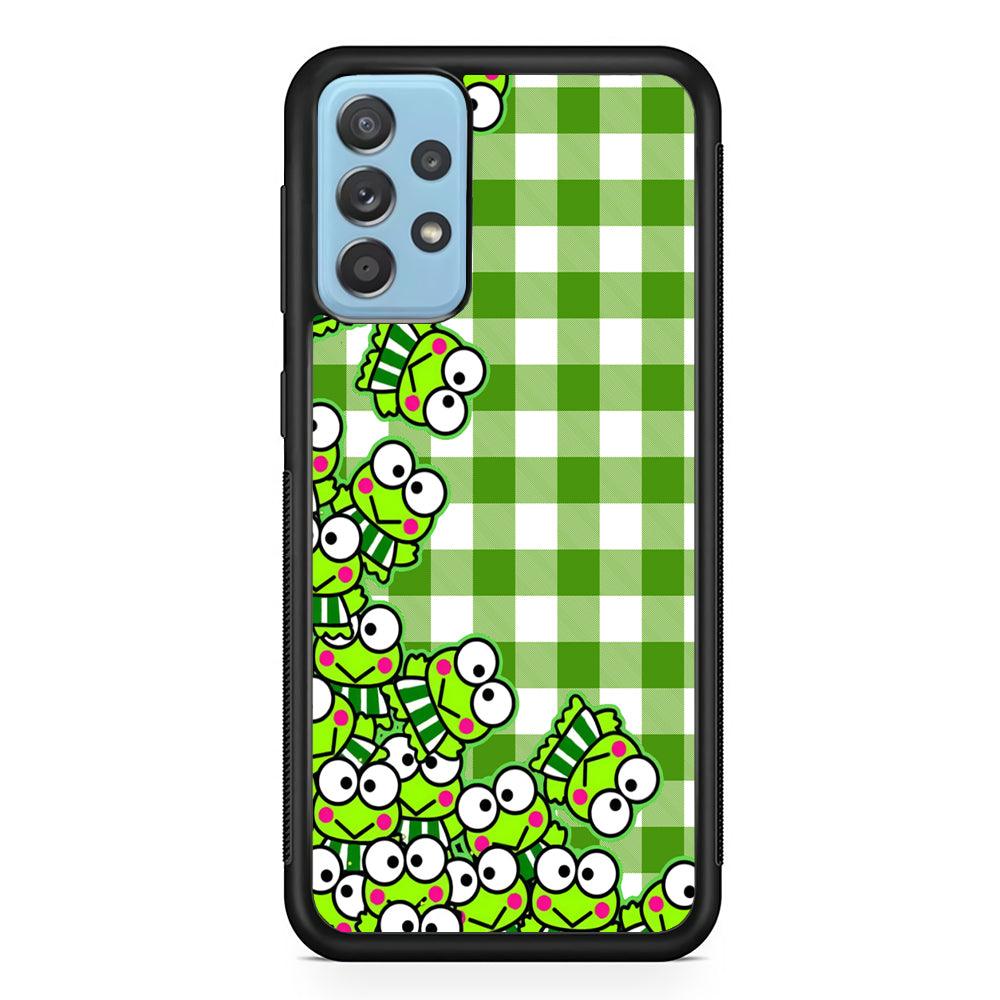 Keroppi Stickers Drop Samsung Galaxy A72 Case-Rubber Black (2D Case)-Oxvistore