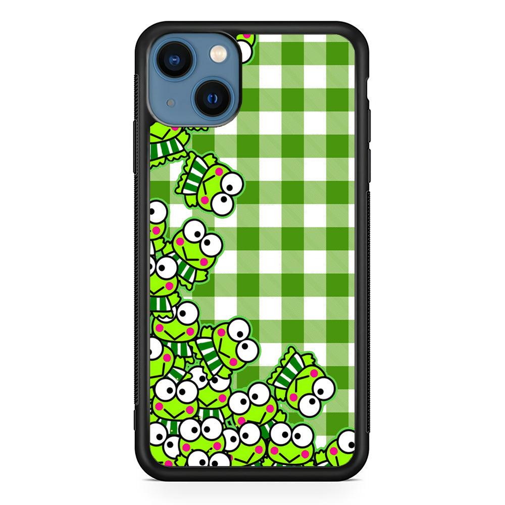 Keroppi Stickers Drop iPhone 15 Case-Rubber Black (2D Case)-Oxvistore