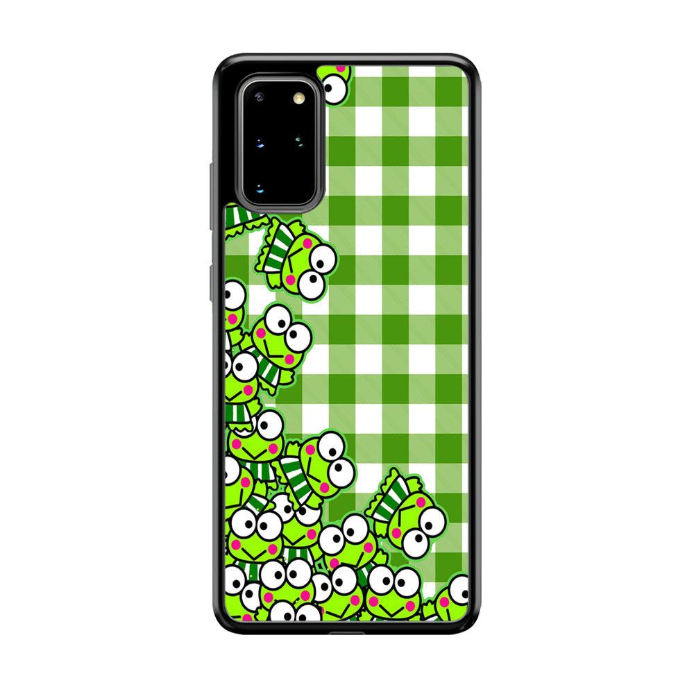 Keroppi Stickers Drop Samsung Galaxy S20 Plus Case-Rubber Black (2D Case)-Oxvistore