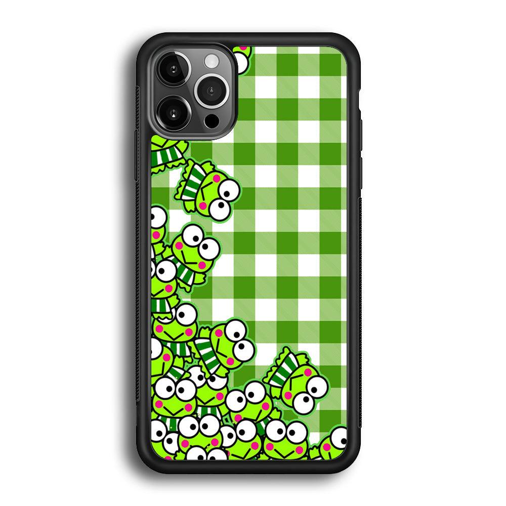 Keroppi Stickers Drop iPhone 12 Pro Max Case-Rubber Black (2D Case)-Oxvistore
