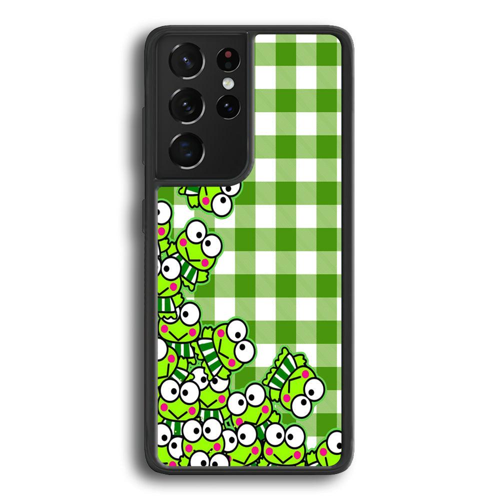 Keroppi Stickers Drop Samsung Galaxy S24 Ultra Case-Rubber Black (2D Case)-Oxvistore