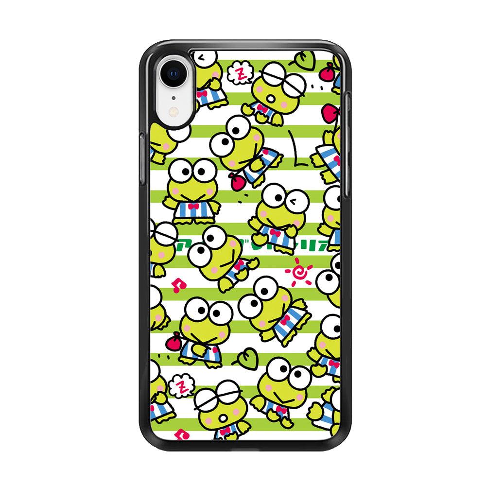 Keroppi Want to Vacation iPhone XR Case-Rubber Black (2D Case)-Oxvistore