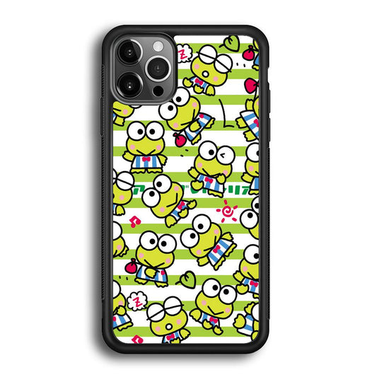 Keroppi Want to Vacation iPhone 12 Pro Case-Rubber White (2D Case)-Oxvistore