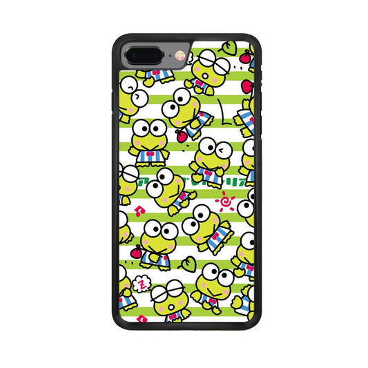 Keroppi Want to Vacation iPhone 8 Plus Case-Rubber White (2D Case)-Oxvistore