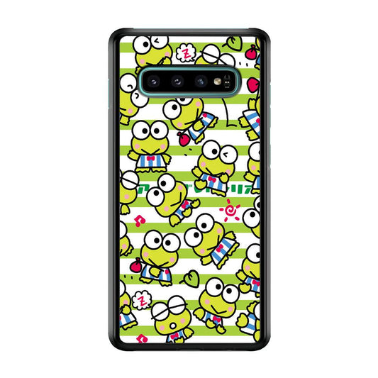 Keroppi Want to Vacation Samsung Galaxy S10 Case-Rubber White (2D Case)-Oxvistore
