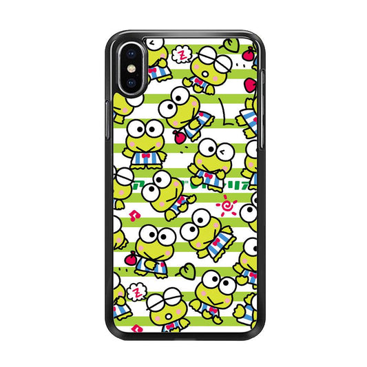 Keroppi Want to Vacation iPhone XS MAX Case-Rubber Black (2D Case)-Oxvistore