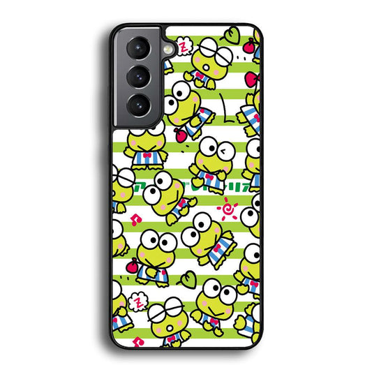 Keroppi Want to Vacation Samsung Galaxy S24 Case-Rubber White (2D Case)-Oxvistore