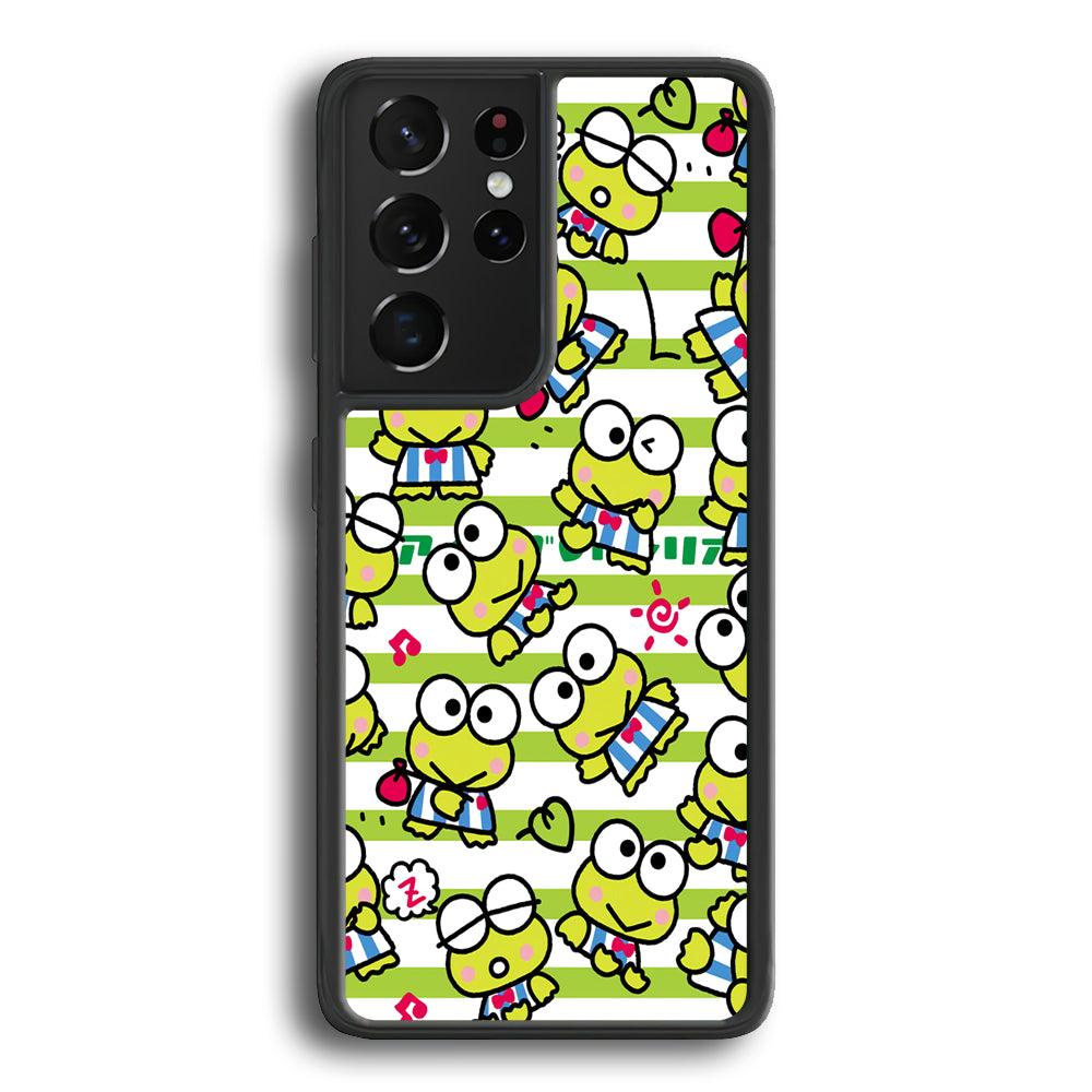 Keroppi Want to Vacation Samsung Galaxy S24 Ultra Case-Rubber Black (2D Case)-Oxvistore