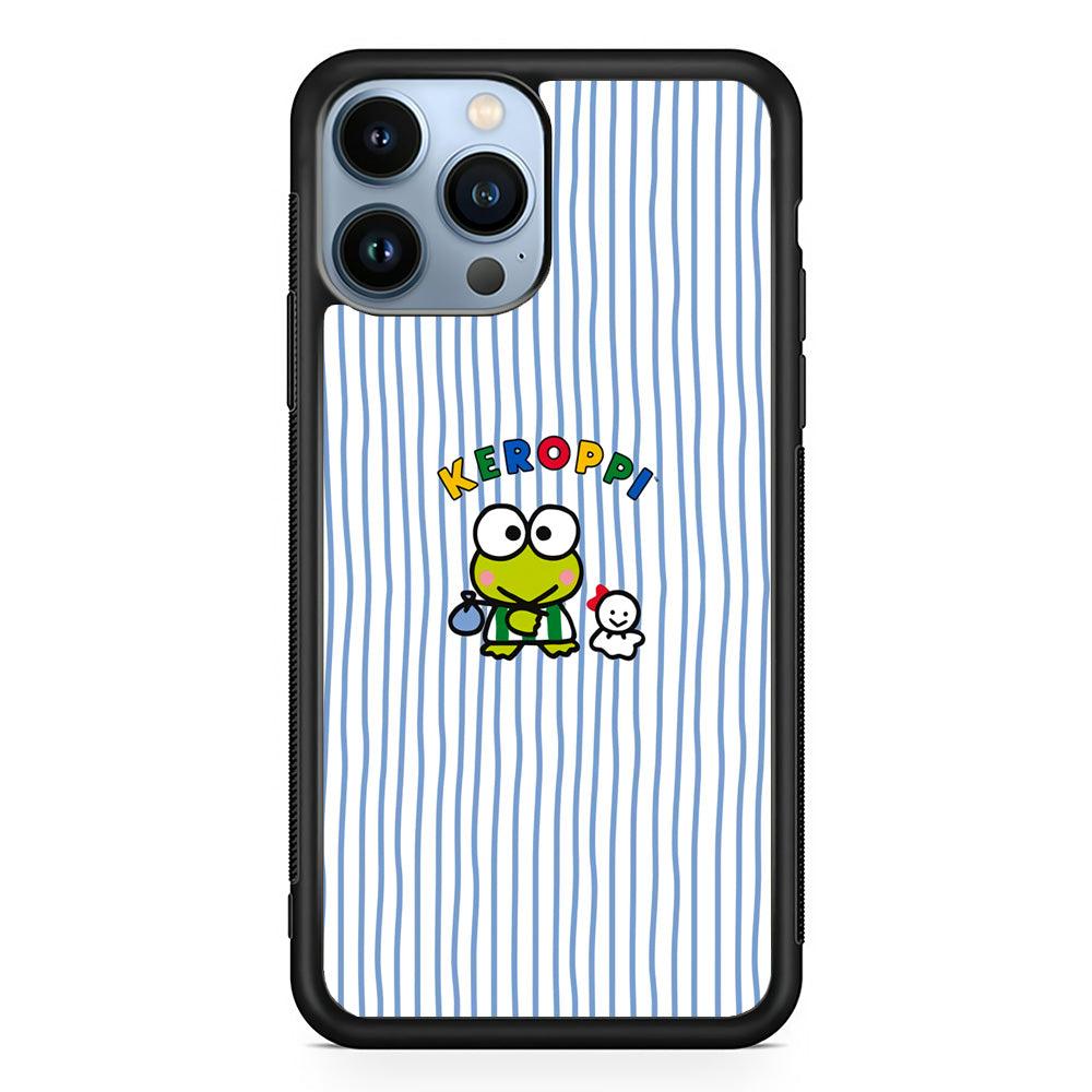 Keroppi Waving Line Wallpaper iPhone 14 Pro Max Case-Oxvistore