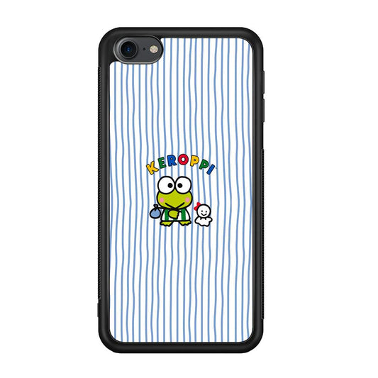 Keroppi Waving Line Wallpaper iPod Touch 6 Case-Rubber Black (2D Case)-Oxvistore