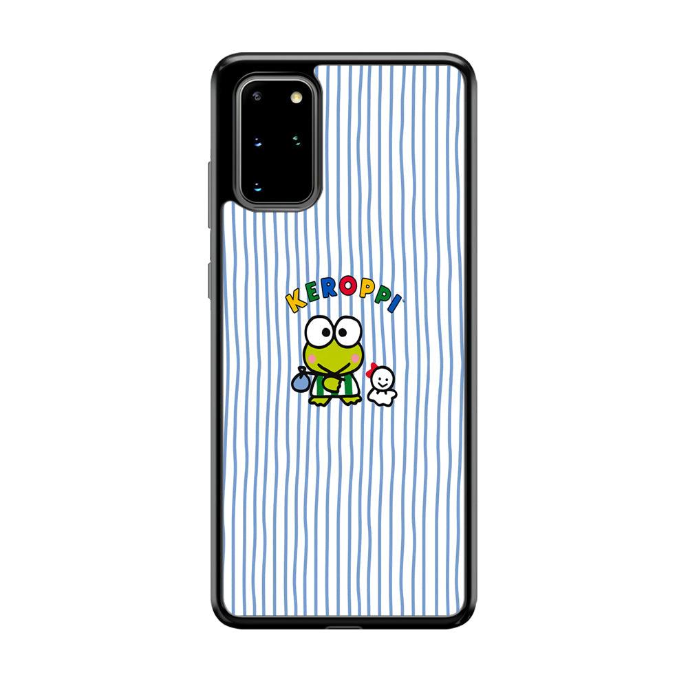 Keroppi Waving Line Wallpaper Samsung Galaxy S20 Plus Case-Rubber Black (2D Case)-Oxvistore