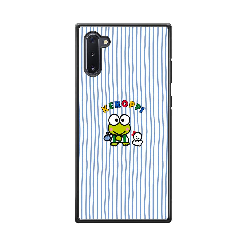 Keroppi Waving Line Wallpaper Samsung Galaxy Note 10 Case-Rubber Black (2D Case)-Oxvistore