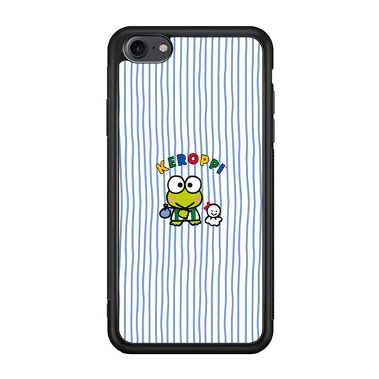 Keroppi Waving Line Wallpaper iPhone 7 Case-Rubber Black (2D Case)-Oxvistore